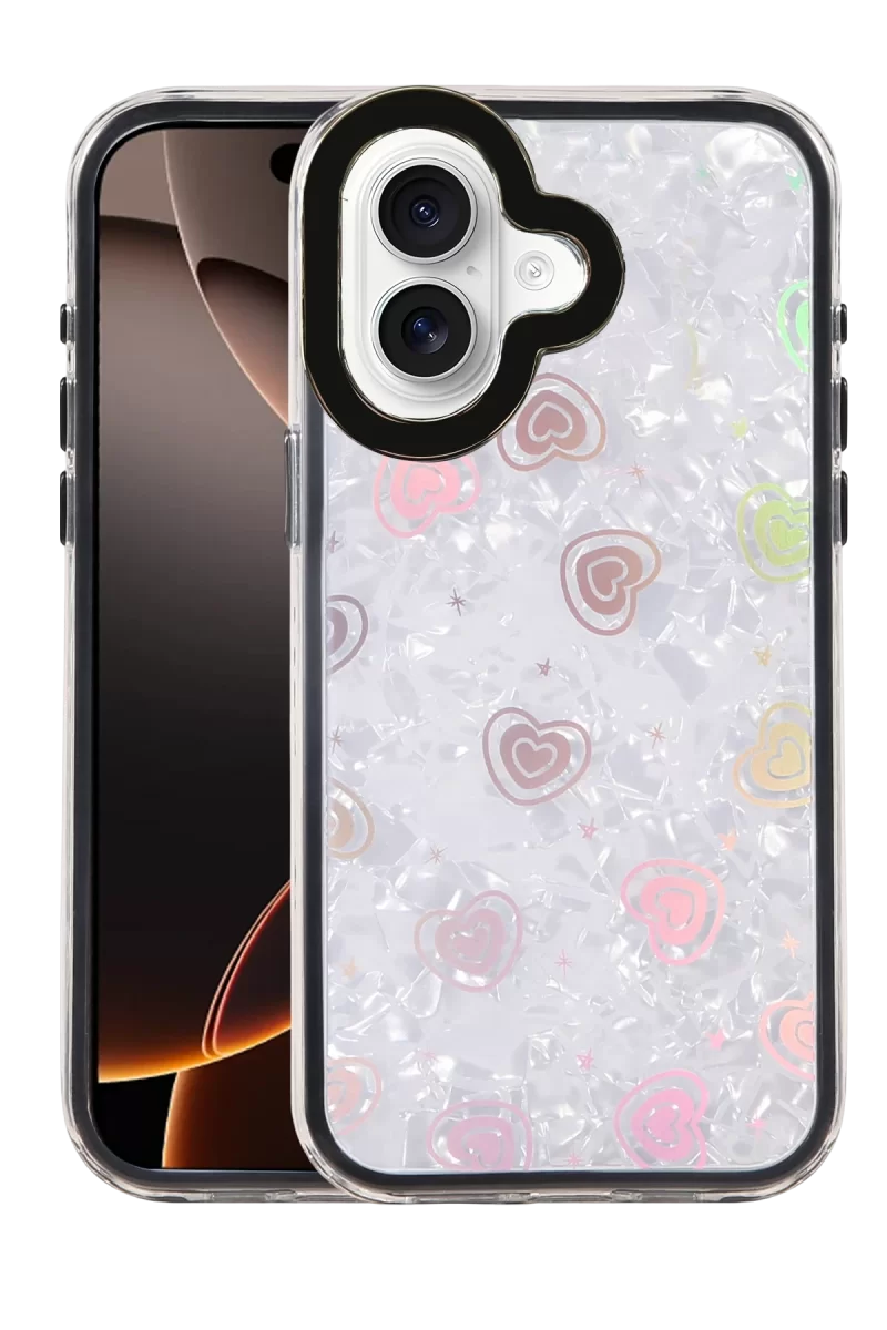 Newface Apple iPhone 16 Lumi Desenli Kapak - Siyah