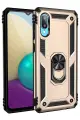 Newface Samsung Galaxy A02 Kılıf Sofya Yüzüklü Silikon Kapak - Gold
