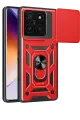Newface Xiaomi Mi 14T Pro Kılıf Pars Lens Yüzüklü Silikon - Kırmızı