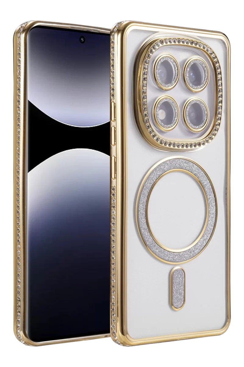 Newface Xiaomi Redmi Note 14 Pro 5G Joke Simli Magneticsafe Kılıf - Gold