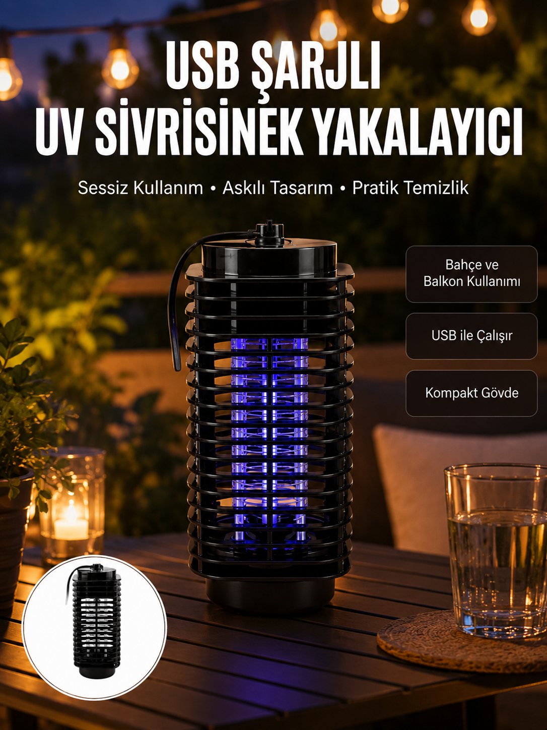 Çevre Dostu Elektrikli Sivrisinek Öldürücü Lamba – 50m² Etki Alanı Yeni Nesil