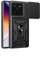Newface Xiaomi Mi 14T Pro Kılıf Pars Lens Yüzüklü Silikon - Siyah