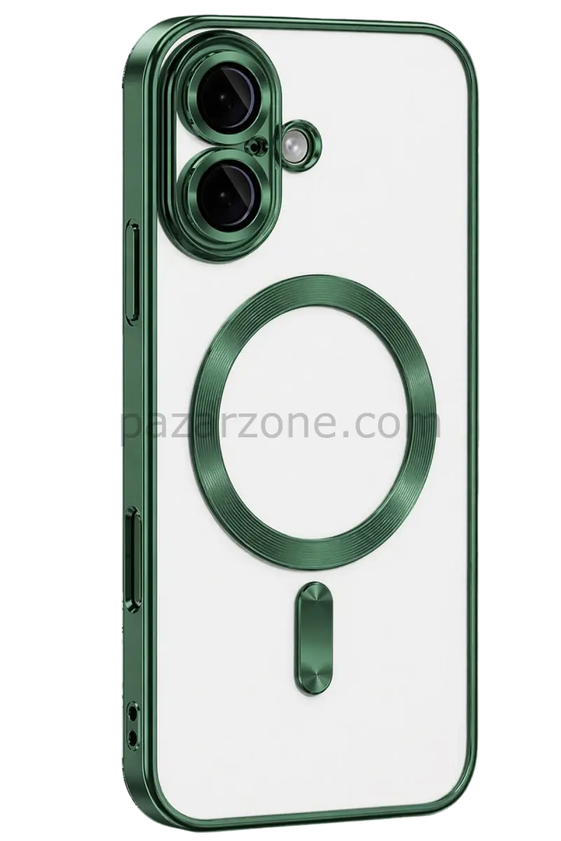 Newface Apple iPhone 16 Kılıf Kross Magneticsafe Kapak - Koyu Yeşil