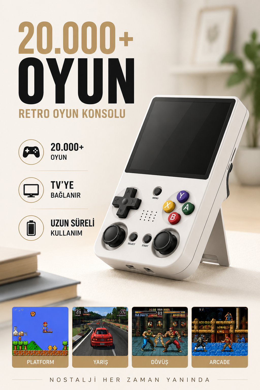 Yeni Nesil Taşınabilir Oyun Konsolu 20 Bin Oyunlu Oyun Cihazı