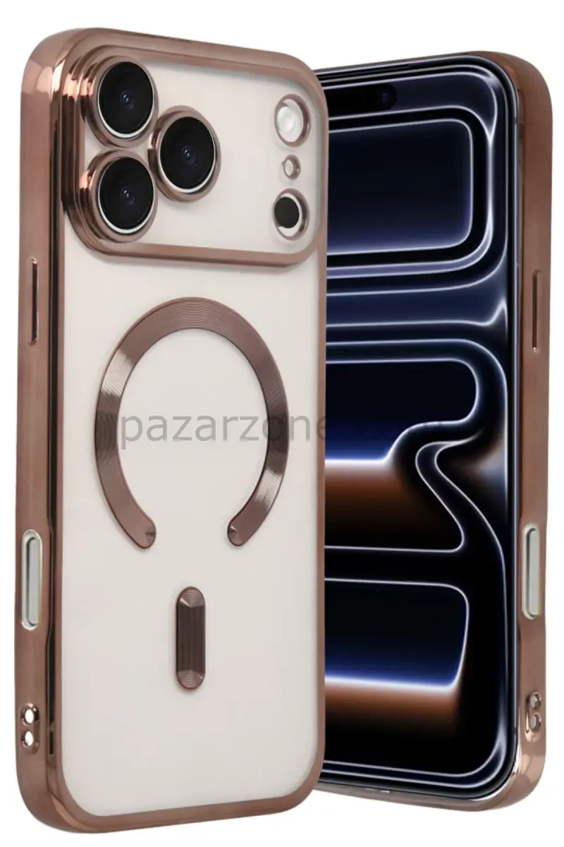 Newface Apple iPhone 17 Pro Kross Magneticsafe Kapak - Çöl Titanyum