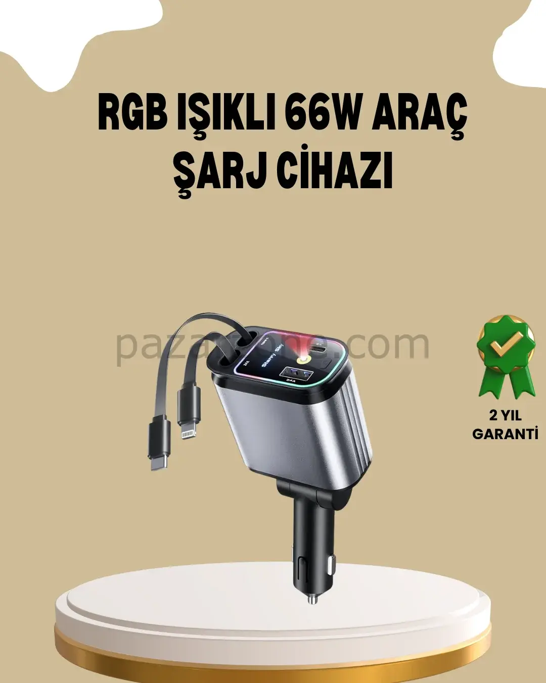 Renault, Peugeot, Citroen, Fiat Araçlar için Hızlı Şarjlı Araç Çakmaklık Adaptörü