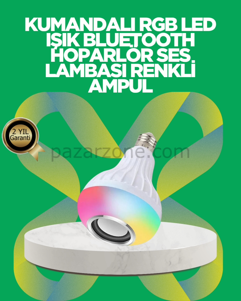 Bluetooth Hoparlörlü LED Ampul – 12W Enerji Tasarruflu