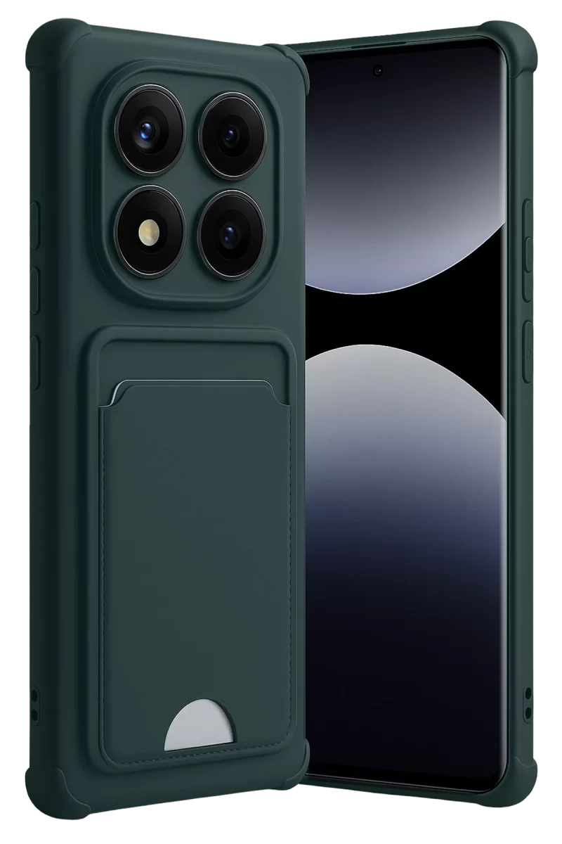 Newface Xiaomi Redmi Note 14 Pro 5G Kelvin Kartvizitli Silikon - Koyu Yeşil
