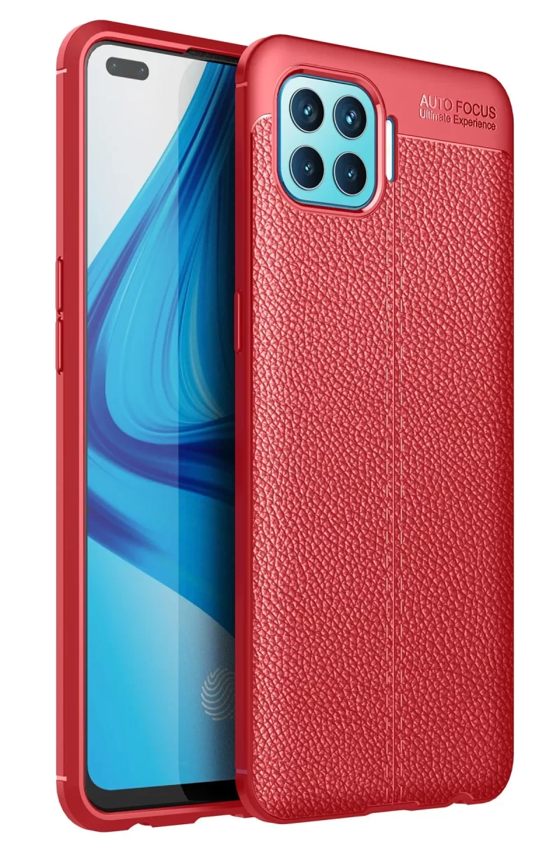 Newface Oppo Reno 4 Lite Kılıf Auto Focus Kapak - Kırmızı
