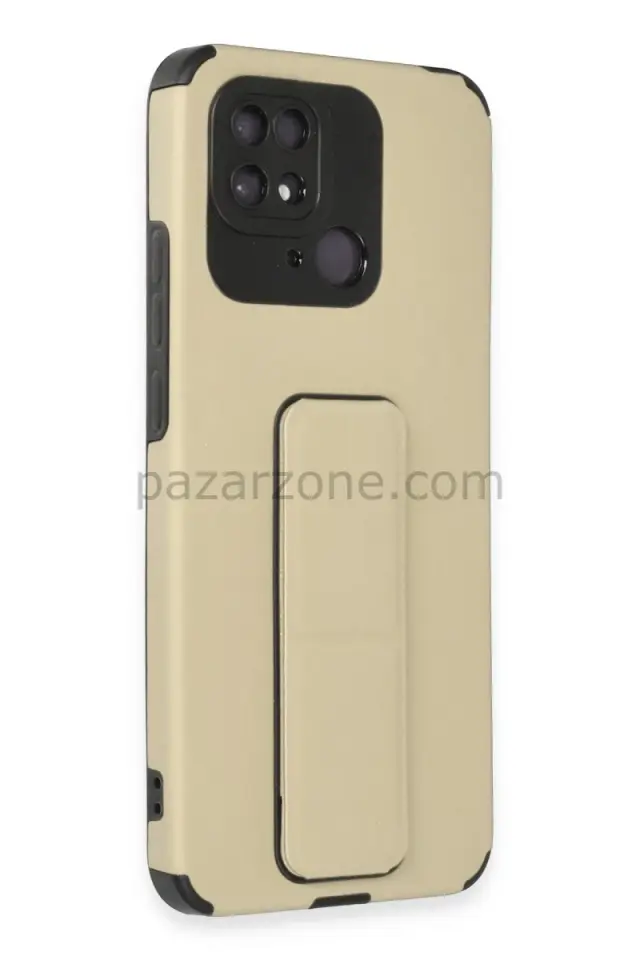 Newface Xiaomi Redmi 10C Kılıf Mega Standlı Silikon - Gold