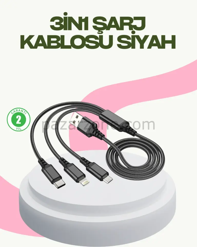 Hızlı Şarj Destekli Çoklu Şarj Kablosu – Seyahat ve Günlük Kullanım