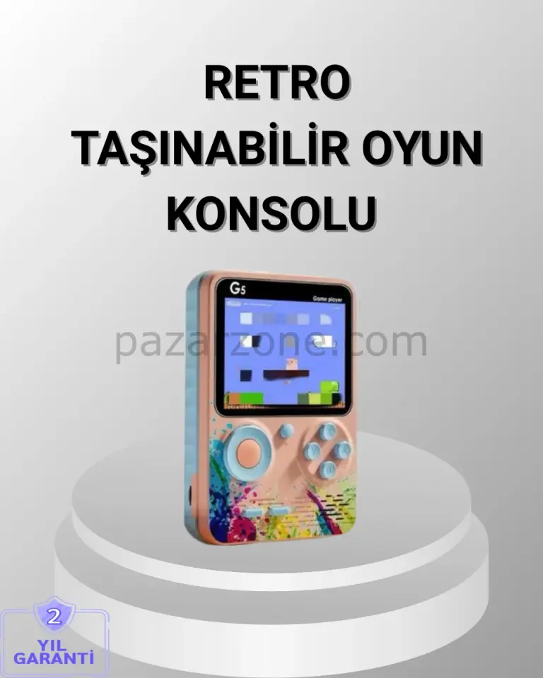 Mini Retro Oyun Konsolu 500 Oyunlu 3.0 İnç Ekran ve Şarjlı Batarya