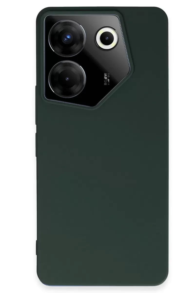 Newface Tecno Camon 20 Pro 5G Kılıf First Silikon - Koyu Yeşil