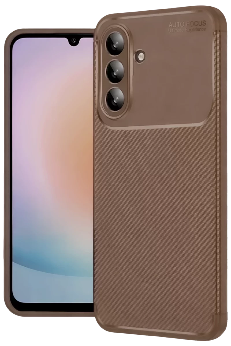Newface Samsung Galaxy A57 5G Auto Focus Karbon Kapak - Kahverengi