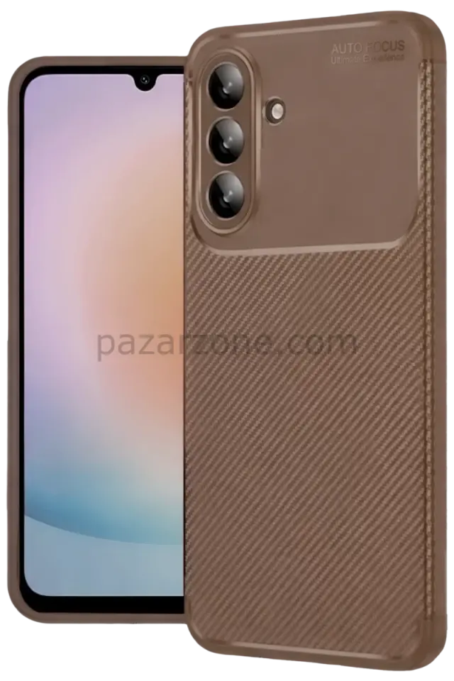 Newface Samsung Galaxy A57 5G Auto Focus Karbon Kapak - Kahverengi