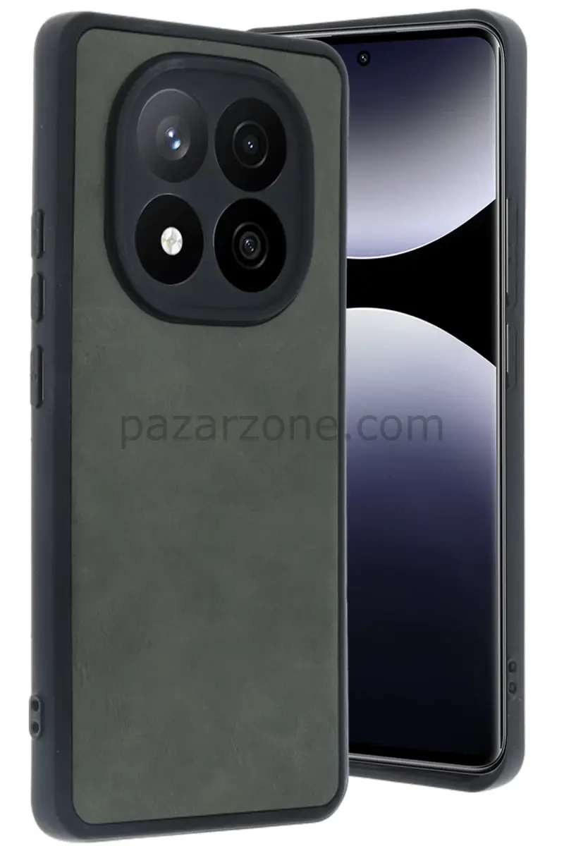 Newface Xiaomi Redmi Note 14 Pro 5G Kılıf Aras Deri Kapak - Koyu Yeşil