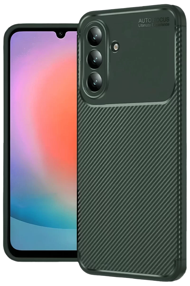 Newface Samsung Galaxy A57 5G Auto Focus Karbon Kapak - Koyu Yeşil