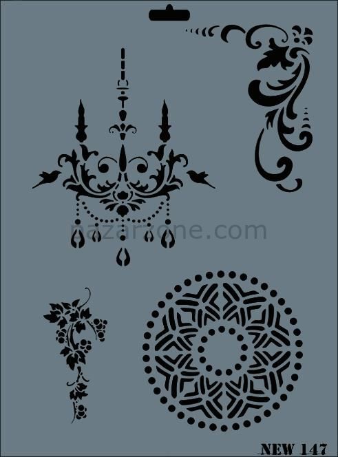 Rich New Seri N-147 Stencil 35x25 cm