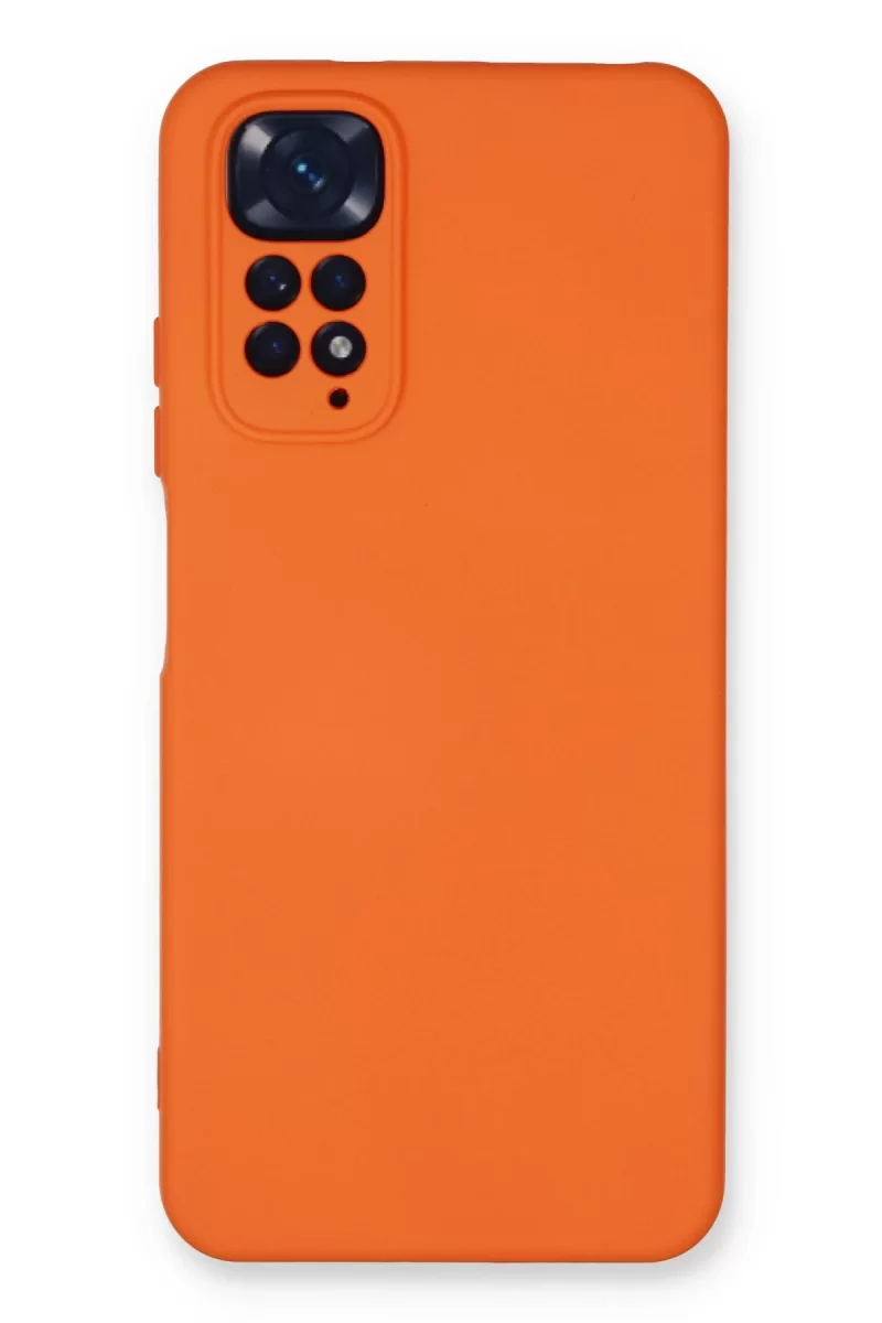 Newface Xiaomi Redmi Note 11 Kılıf Nano içi Kadife Silikon - Turuncu