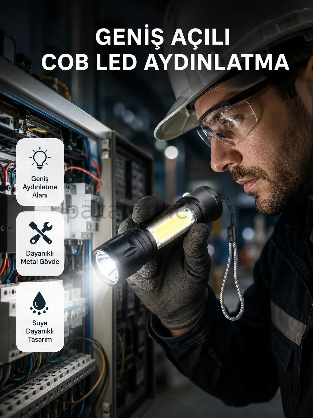 Profesyonel 4 Modlu Şarjlı El Feneri | 1300 mAh Batarya | Cree LED Teknolojisi
