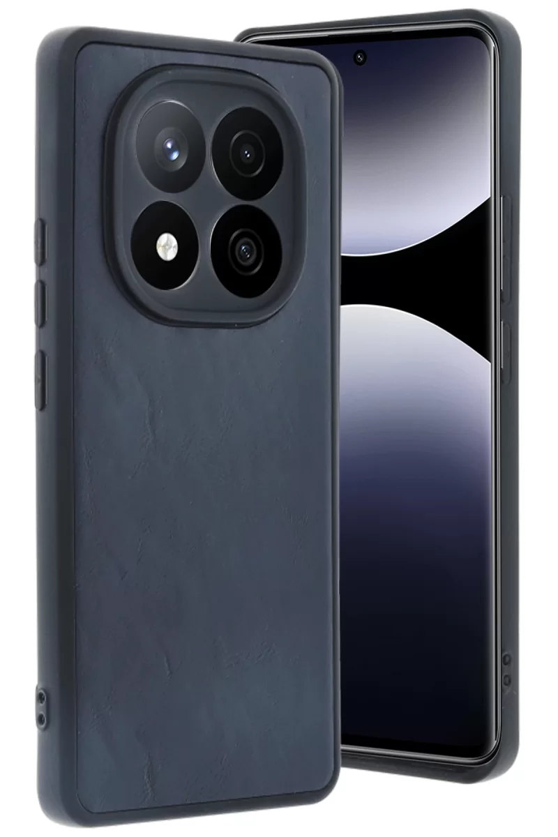 Newface Xiaomi Redmi Note 14 Pro 5G Kılıf Aras Deri Kapak - Lacivert