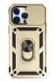 Newface Apple iPhone 14 Pro Max Kılıf Pars Lens Yüzüklü Silikon - Gold