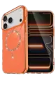 Newface Apple iPhone 17 Pro Live Diamond Magsafe Kapak - Turuncu