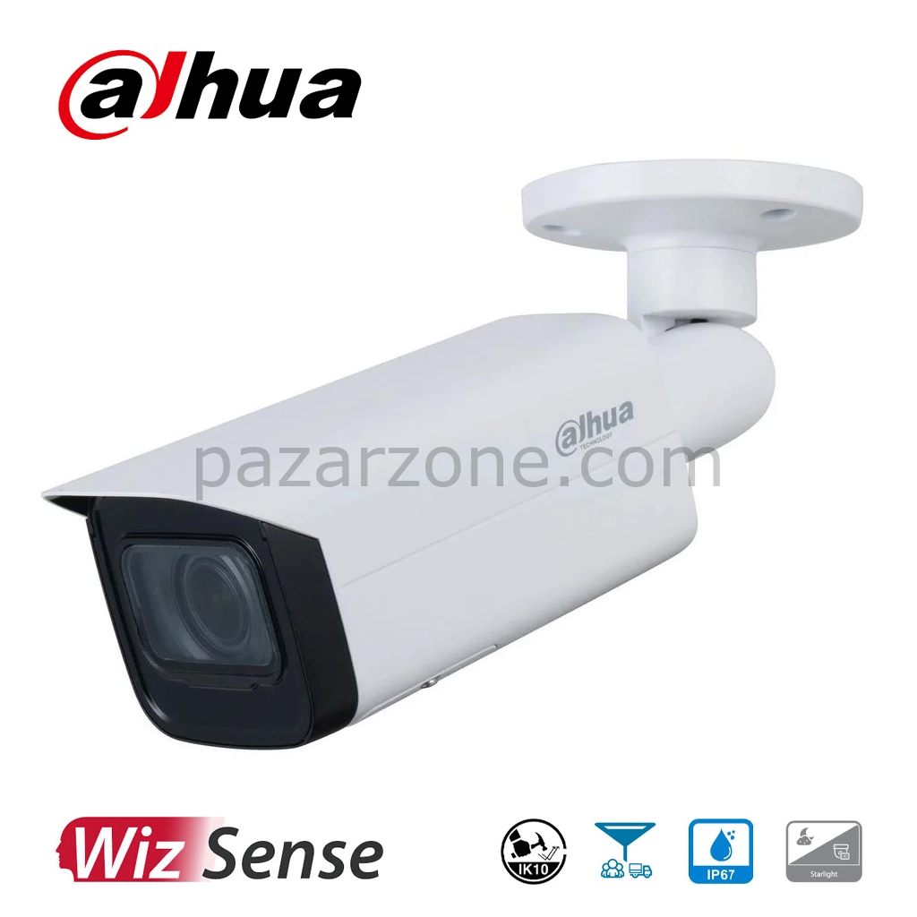 DAHUA IPC-HFW5442T-ASE,  2Mpix, 2,8mm Lens, H265+, Wizmind, 50Mt Gece Görüşü,  IP67, IK10, PoE Metal Kasa Bullet IP Kamera