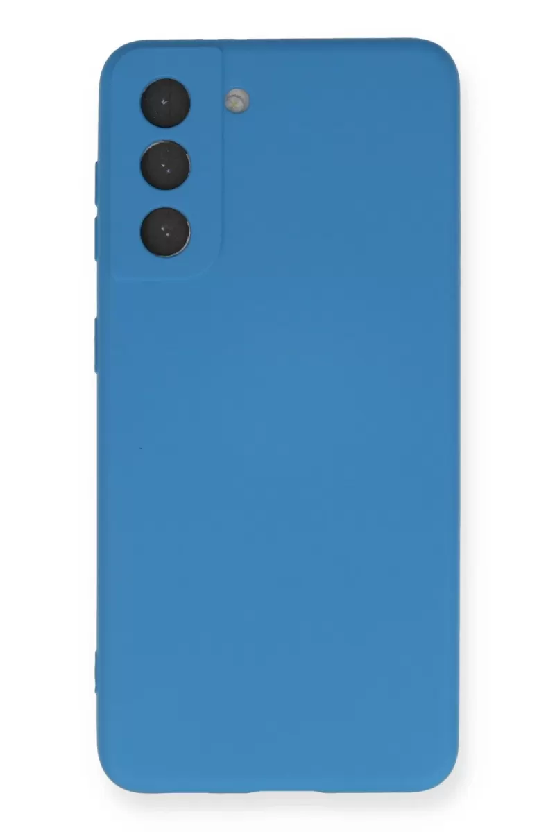 Newface Samsung Galaxy S21 Kılıf Nano içi Kadife Silikon - Mavi