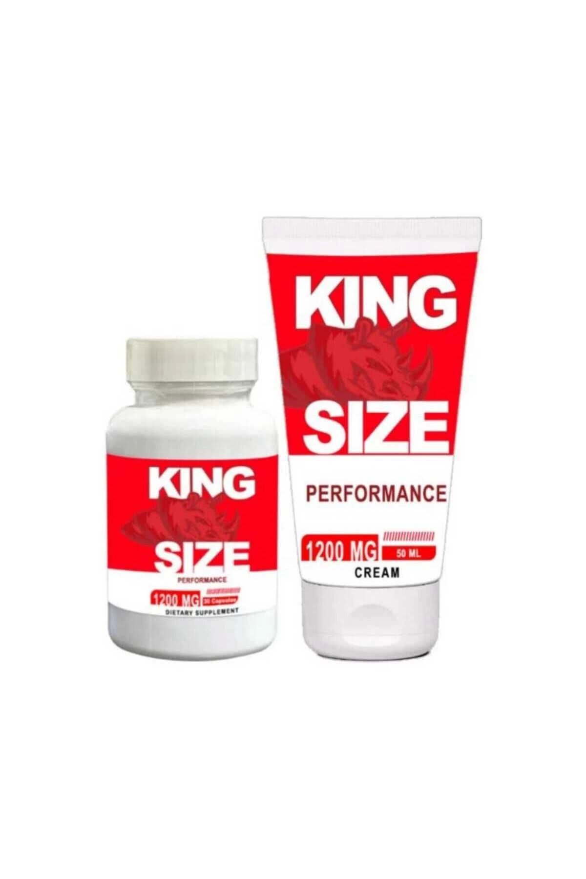 King Size 1200 Mg Erkeklere Özel Deneyim Veren 30 Lu Ve 50 ml Krem Bir Arada