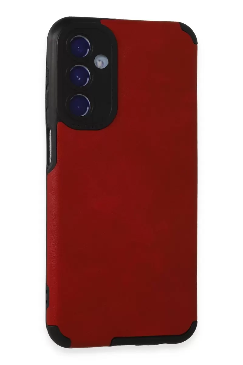Newface Samsung Galaxy M34 5G Kılıf Loop Deri Silikon - Kırmızı
