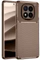 Newface Xiaomi Redmi Note 14 Pro 5G Kılıf Auto Focus Karbon Kapak - Kahverengi