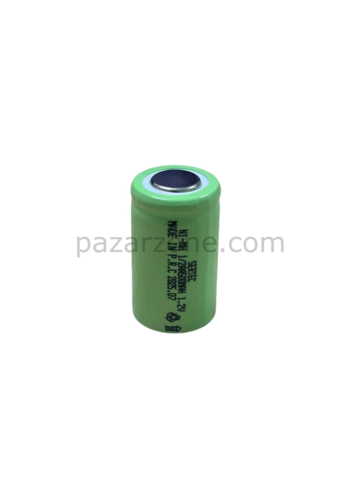 Sertec - 1.2v 500 Mah - 1/2aa - Ni-mh Şarjlı Pil - (başsız / Flat Head)