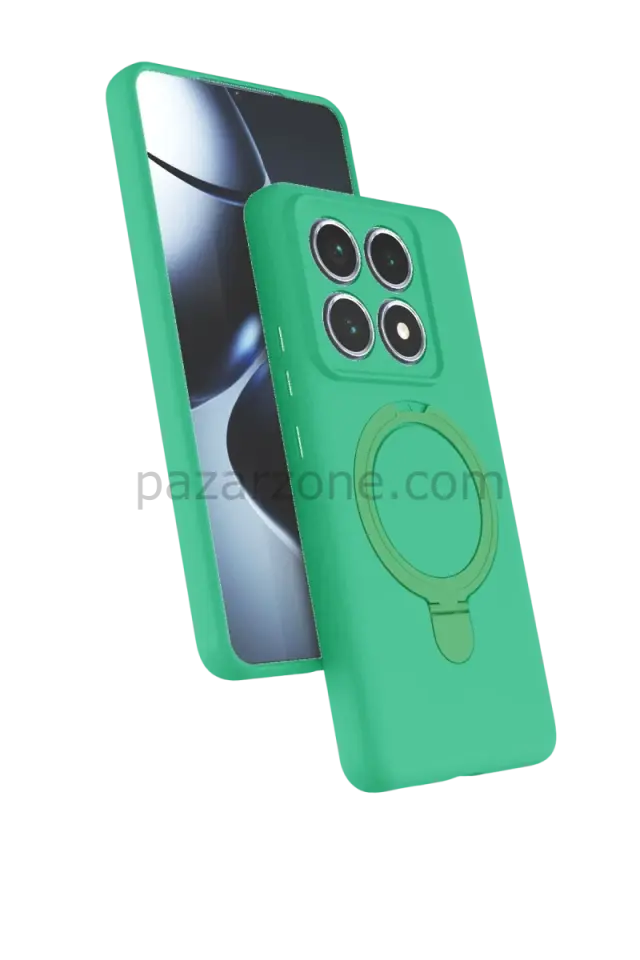 Newface Xiaomi Mi 14T Pro Regal Magsafe Standlı Kapak - Yeşil