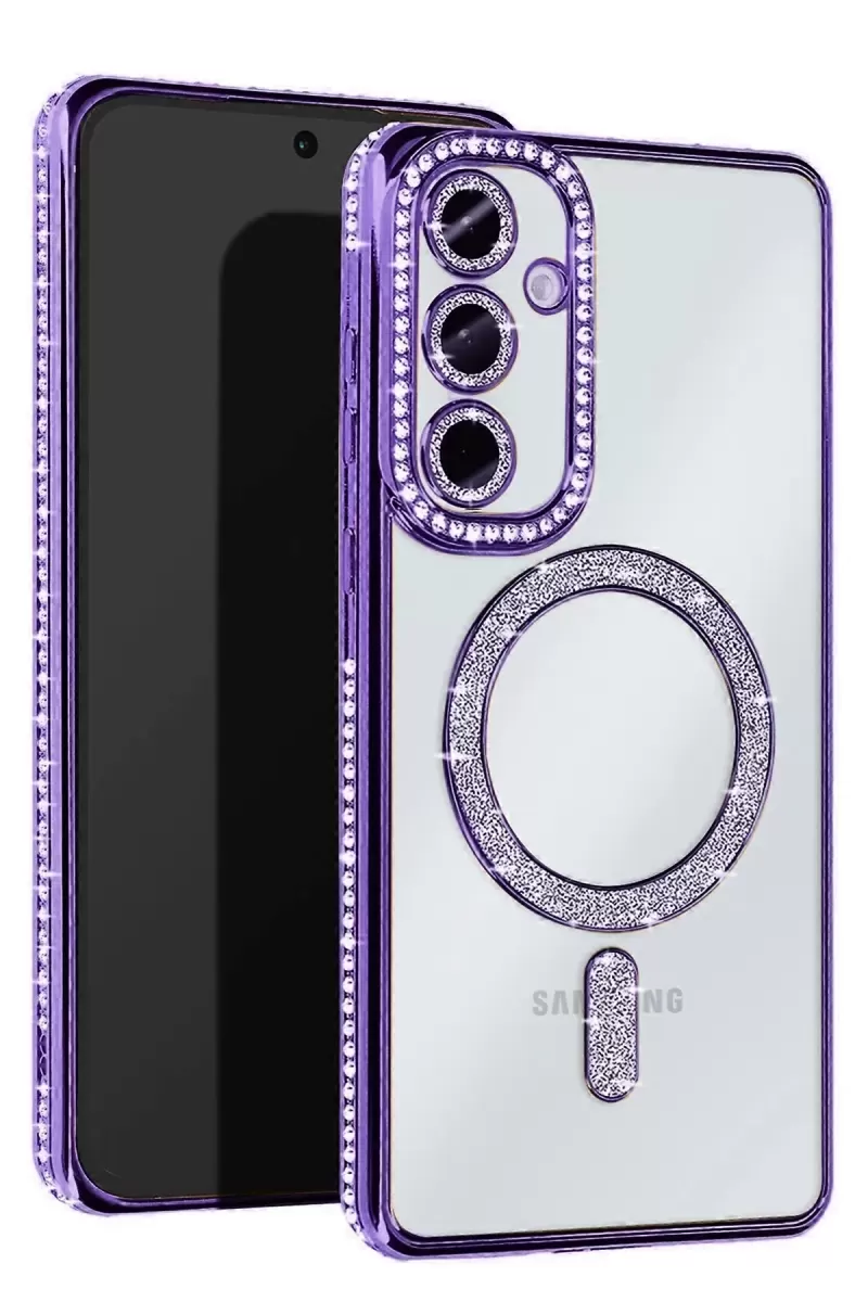 Newface Samsung Galaxy S25 FE Joke Simli Magneticsafe Kılıf - Derin Mor