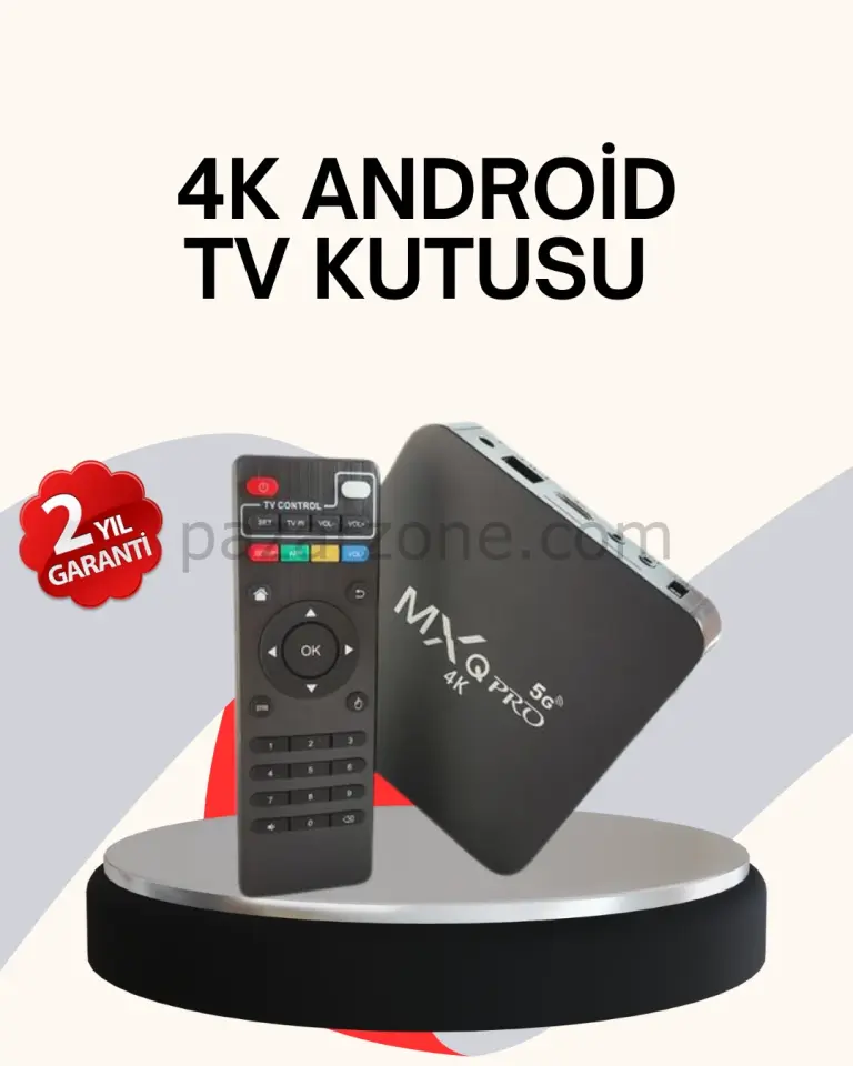4K Android TV Box – Akıllı Medya Oynatıcı, 2GB RAM, 16GB Hafıza, Wi-Fi Destekli
