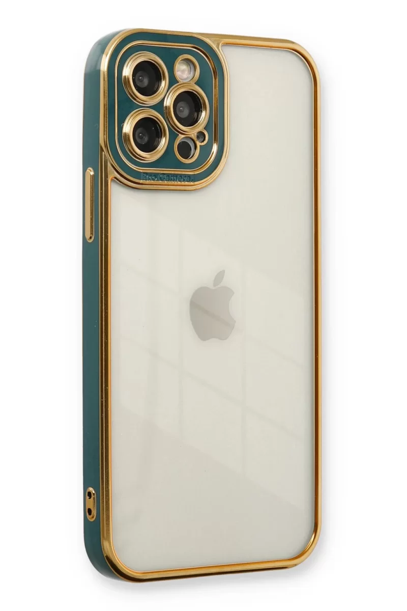 Newface Apple iPhone 12 Pro Kılıf Liva Lens Silikon - Yeşil