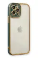 Newface Apple iPhone 12 Pro Kılıf Liva Lens Silikon - Yeşil