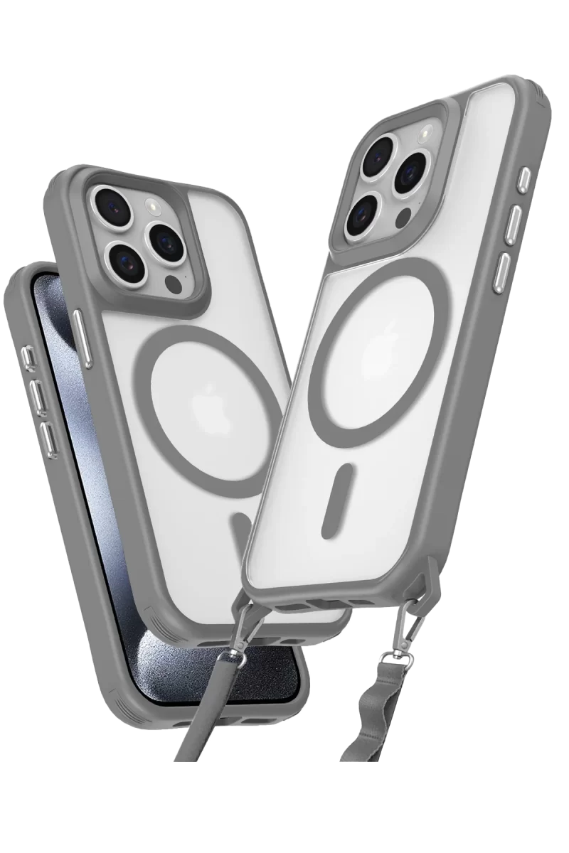 Newface Apple iPhone 14 Pro Max Kılıf Enka Magsafe Silikon Kılıf - Titan Gri