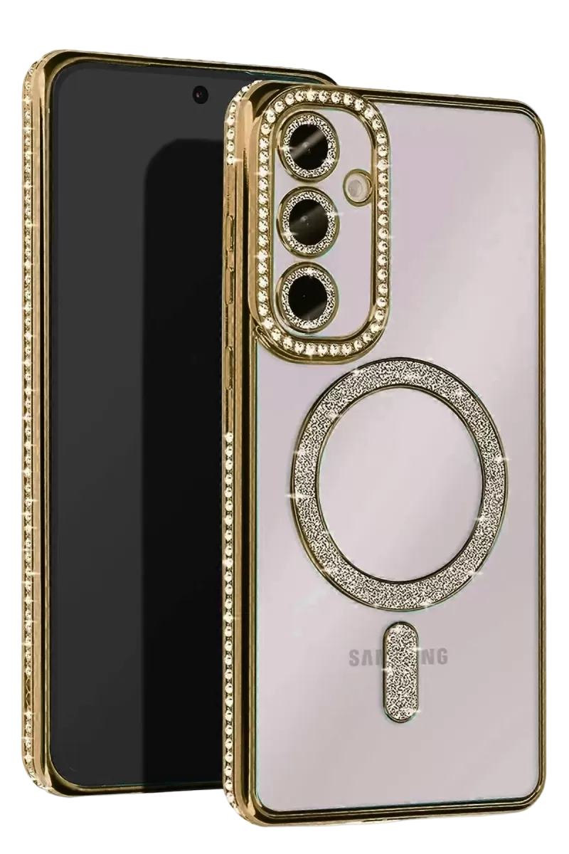 Newface Samsung Galaxy S25 FE Joke Simli Magneticsafe Kılıf - Gold