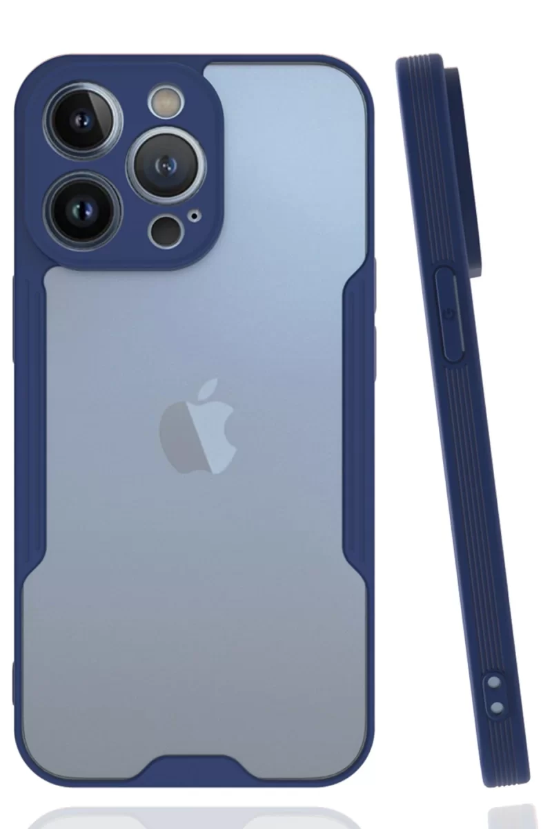 Newface Apple iPhone 14 Pro Max Kılıf Platin Silikon - Lacivert