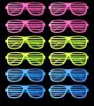 Retro Neon Fosforlu Panjur Gözlük - 12 Adet