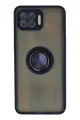 Newface Oppo Reno 4 Lite Kılıf Montreal Yüzüklü Silikon Kapak - Lacivert