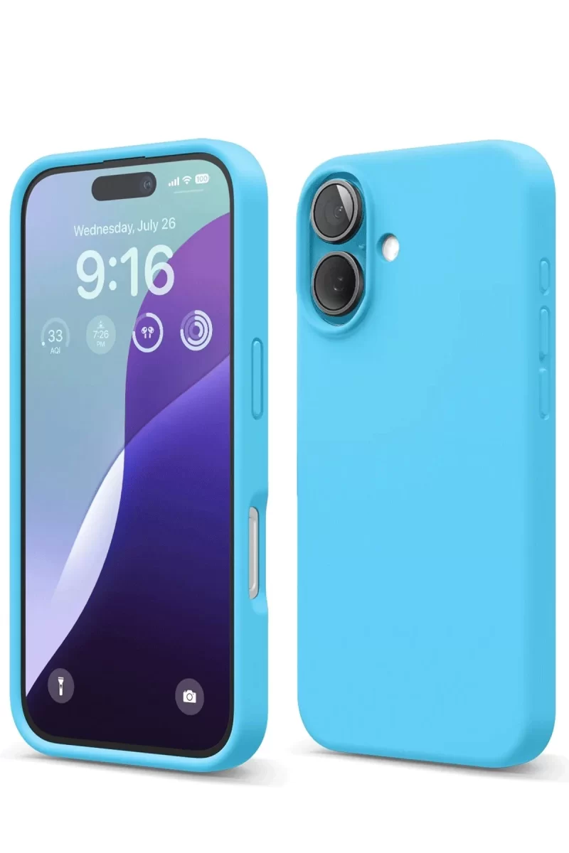 Newface Apple iPhone 16 Kılıf Nano içi Kadife Silikon - Mavi