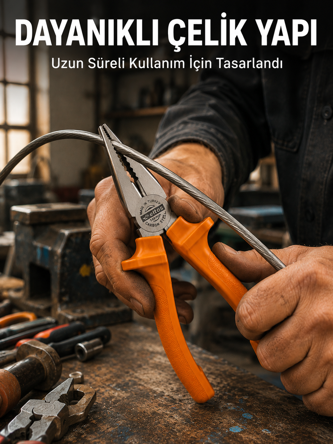 Dövme Çelik Pense Ergonomik Kaymaz Saplı El Aleti