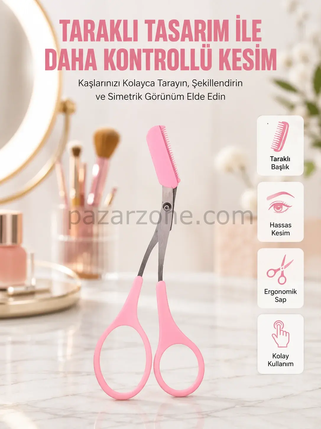 Mini Taraklı Kaş Düzeltici – Hassas Şekillendirme ve Taşınabilir Tasarım