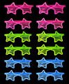Retro Neon Fosforlu Yıldız Panjur Gözlük - 12 Adet
