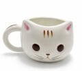 3D Kedi Tasarımlı Kabartmalı Seramik Kupa Bardak