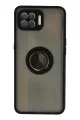 Newface Oppo Reno 4 Lite Kılıf Montreal Yüzüklü Silikon Kapak - Siyah