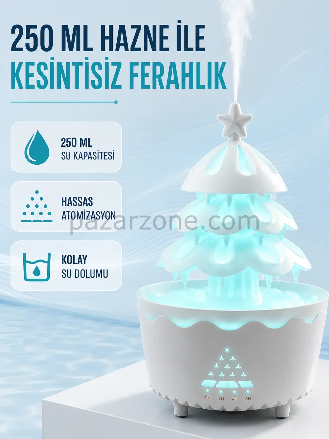 Şans Ağacı LED Işıklı Ultrasonik Buhar Makinesi Esansiyel Yağ Aroma Yayıcı